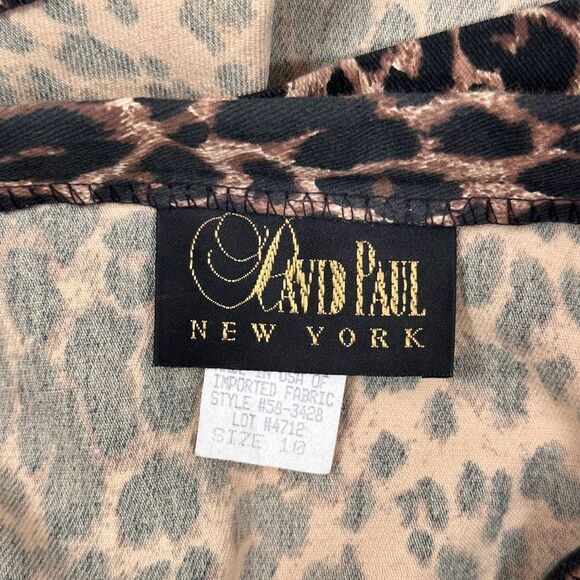 Vintage David Paul NY Leopard Print Above The Knee Pencil Skirt Size 10 Y2K 90's - Picture 8 of 9